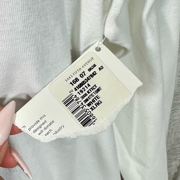 NWT Saks Fifth x Karl Lagerfeld 2008 arrow white long sleeve top size XL - Picture 6 of 7